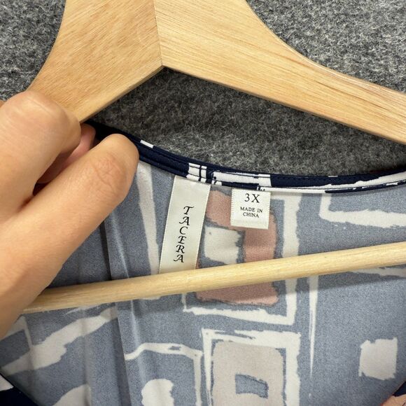 Tacera Dress Women 3X Plus Black Geometric Mini Short Sleeveless Round Neck - Picture 4 of 8